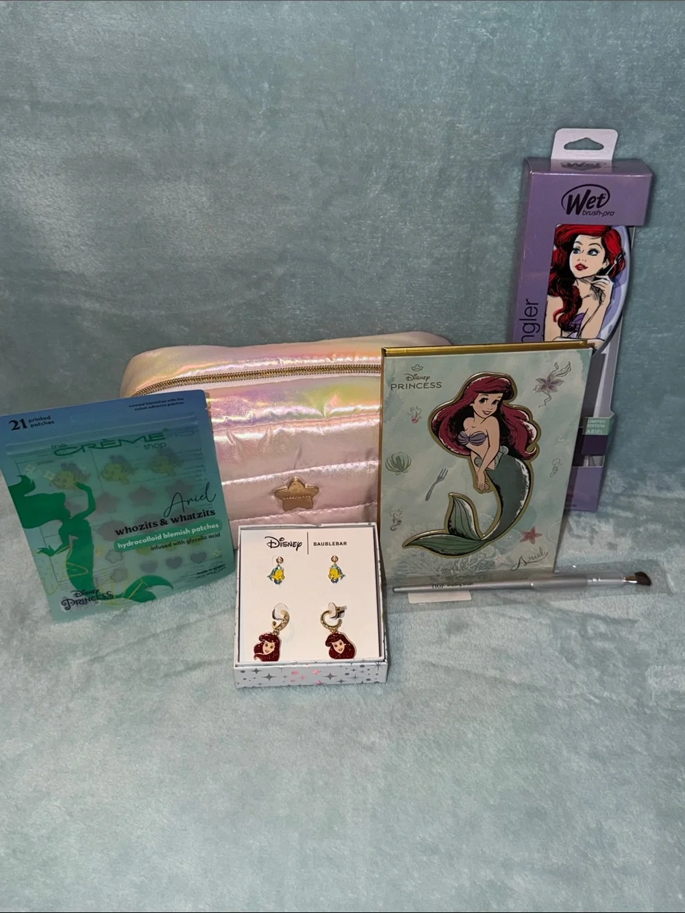 Disney Ariel Hair & Makeup Accessory Set - Pink, Purple, Green, Gold